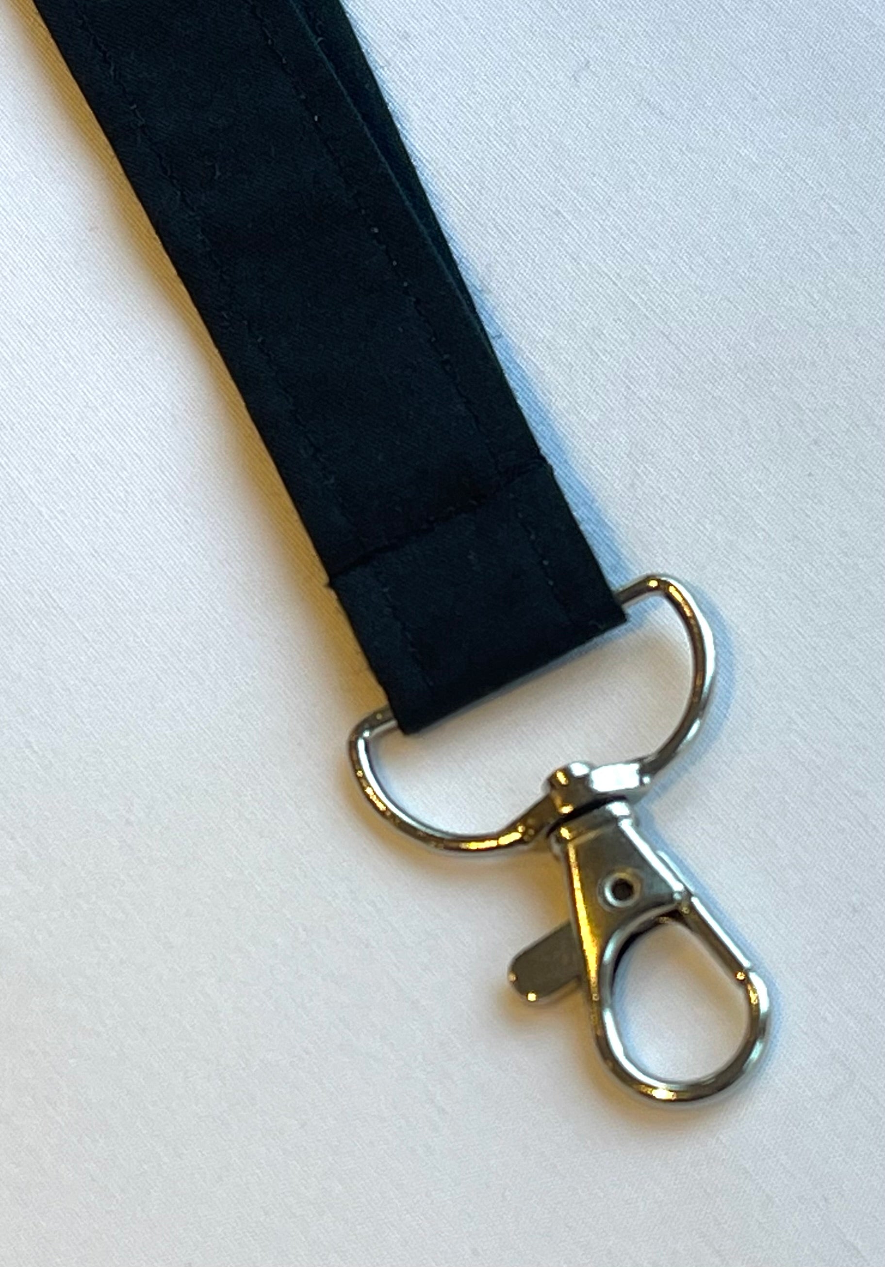 Black Plain Fabric Breakaway Lanyard image 2