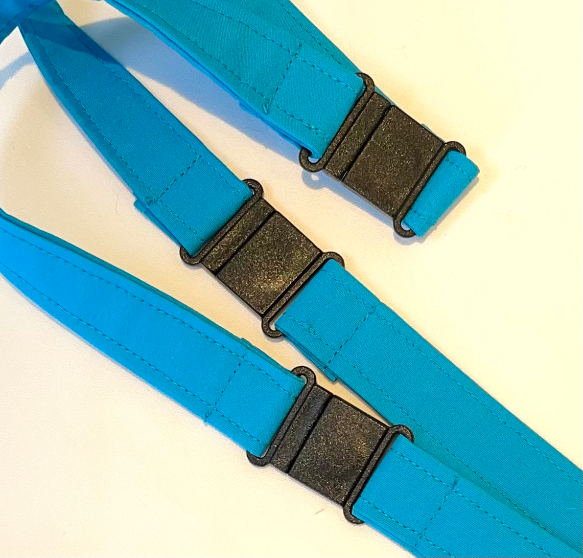 Aqua Plain Fabric Breakaway Lanyard image 2