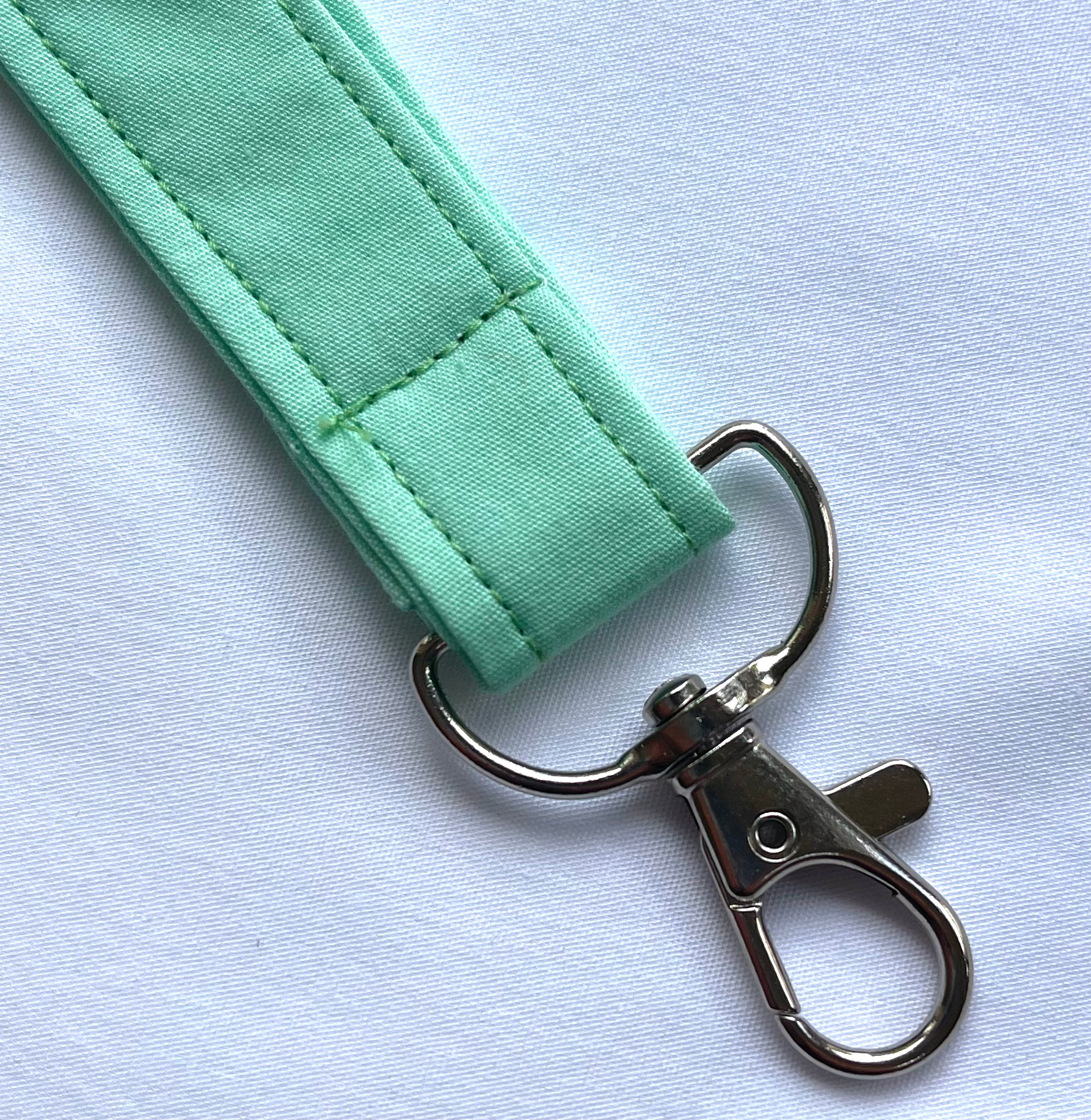 Pastel Green Plain Fabric Breakaway Lanyard image 2