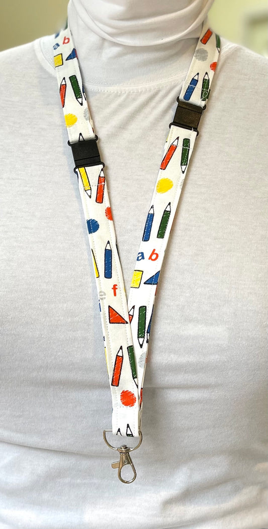 Crayons Fabric Breakaway Lanyard image 0