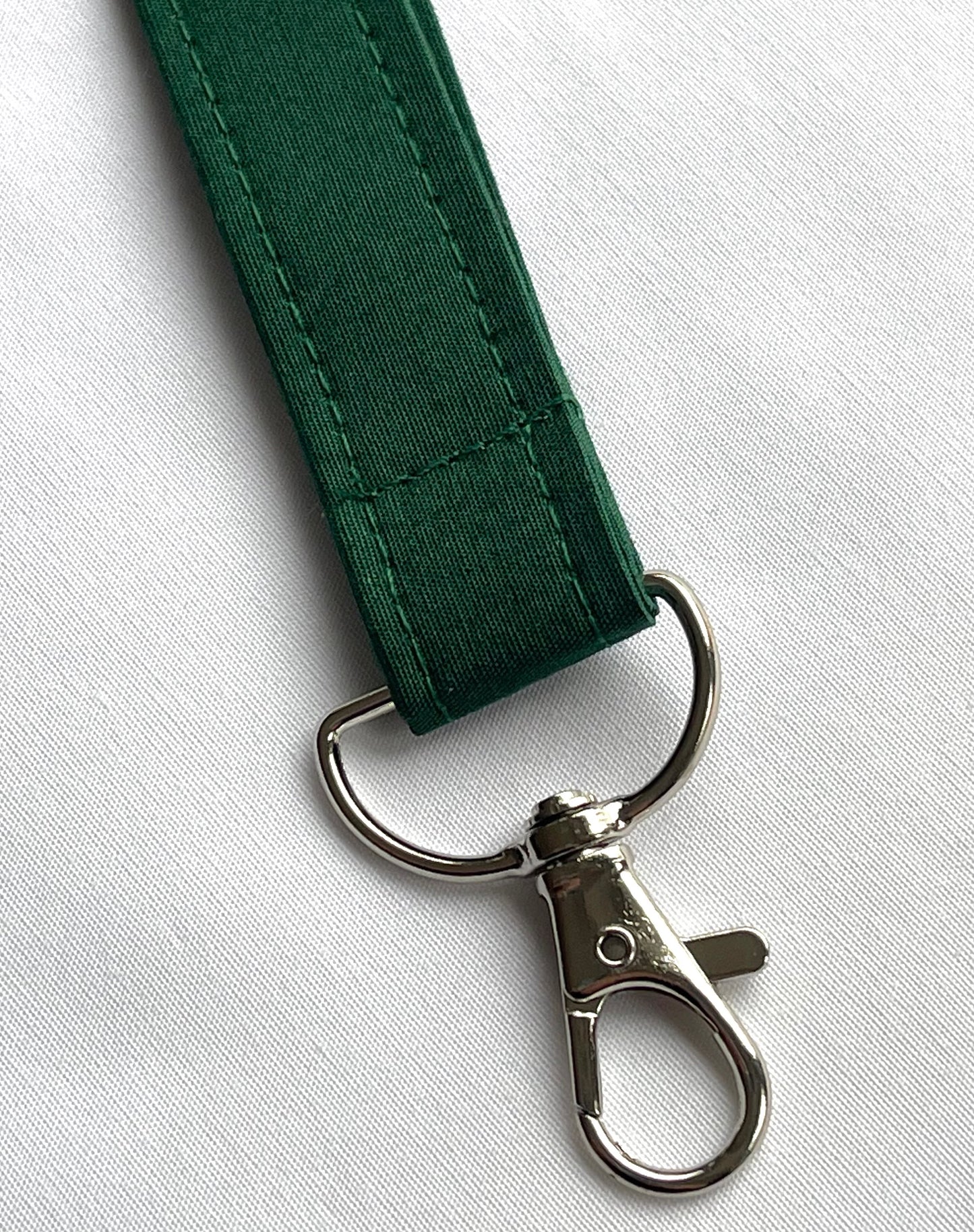 Bottle Green Plain Fabric Breakaway Lanyard image 3