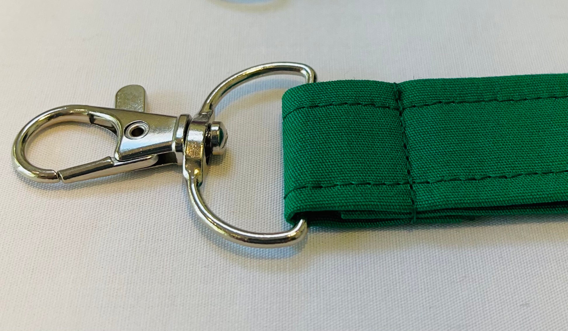 Bottle Green Plain Fabric Breakaway Lanyard image 1