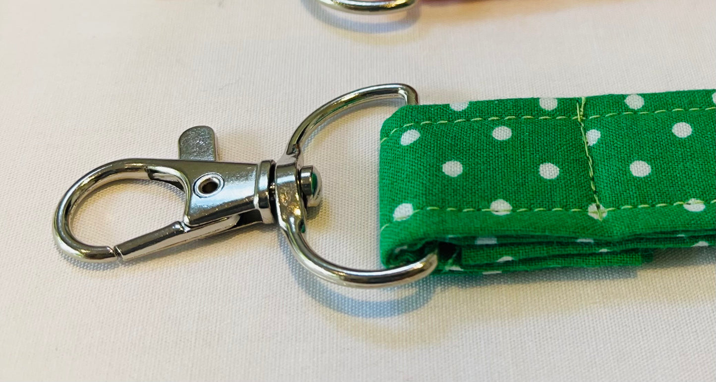 Green Spotty Fabric Breakaway Lanyard image 1