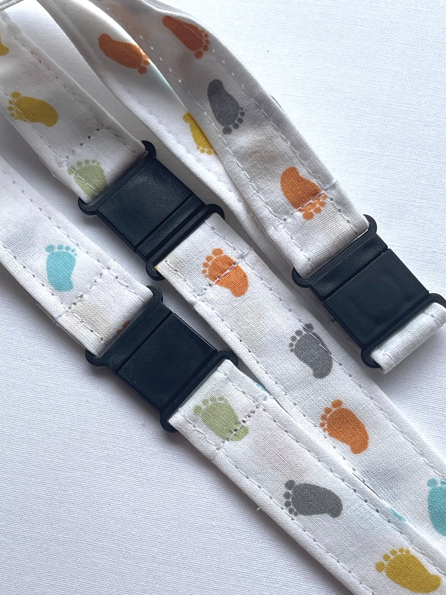 Foot Print Multi Color Fabric Breakaway Lanyard image 2