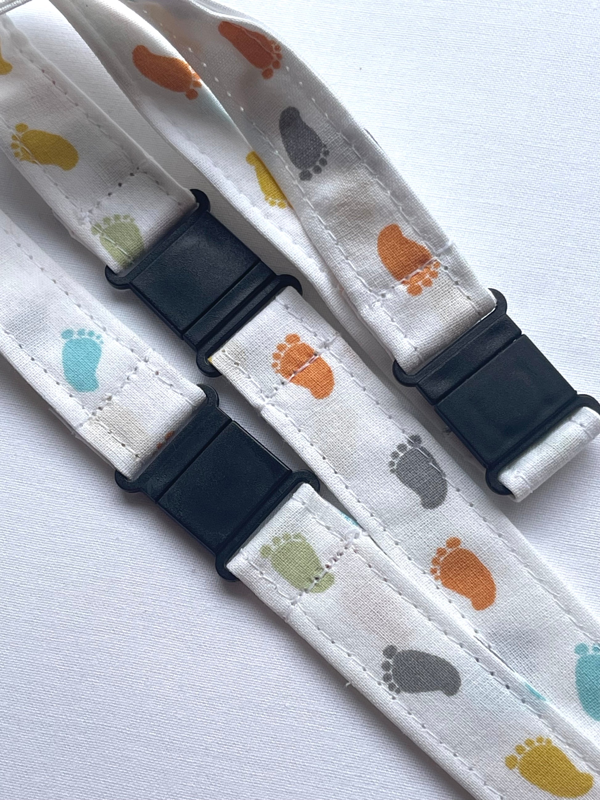 Foot Print Multi Color Fabric Breakaway Lanyard image 2