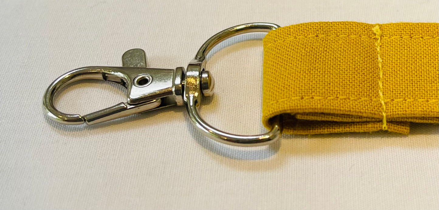 Mustard Plain Fabric Breakaway Lanyard image 1