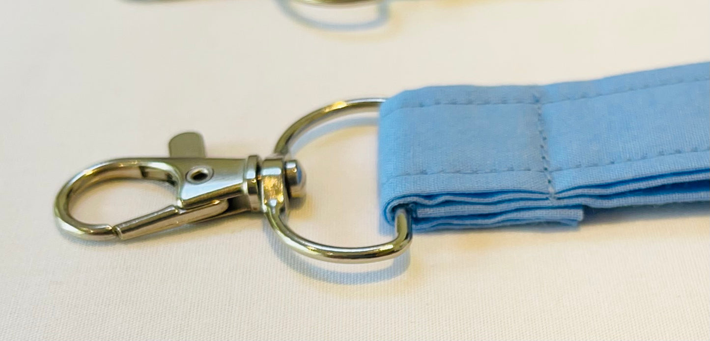 Sky Blue Plain Fabric Breakaway Lanyard image 1