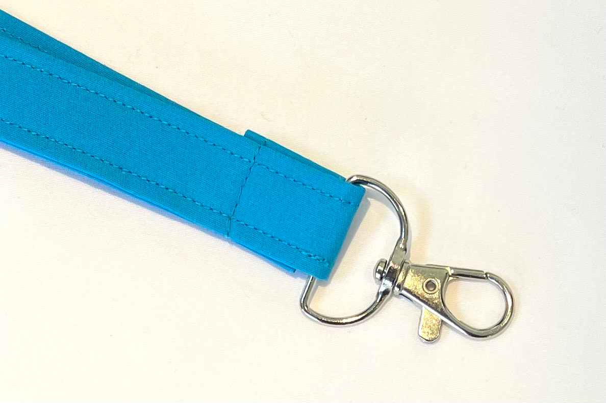 Aqua Plain Fabric Breakaway Lanyard image 1