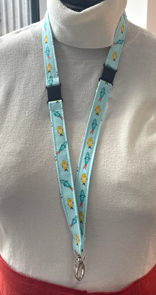 Fish Fabric Breakaway Lanyard