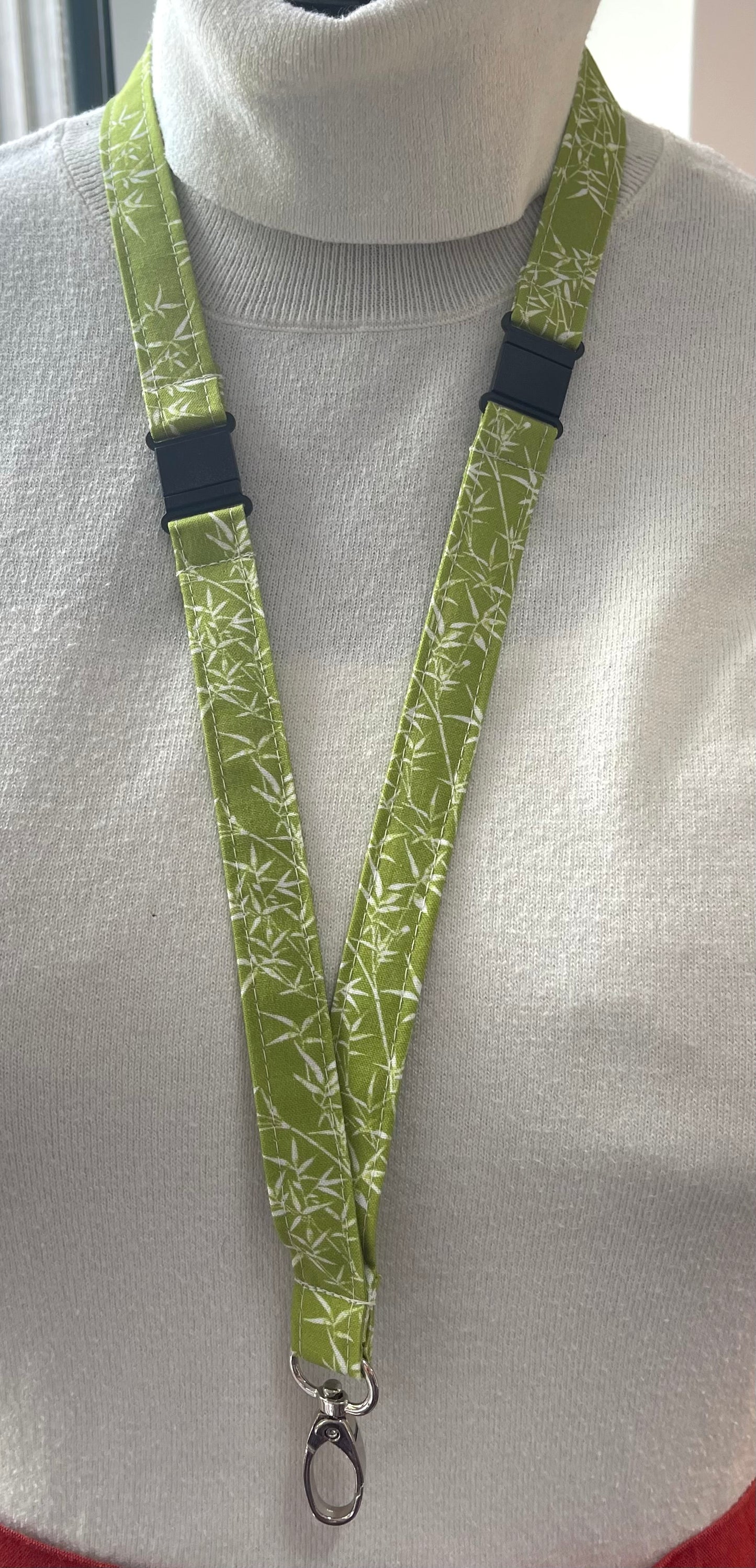 Green Bamboo Fabric Breakaway Lanyard