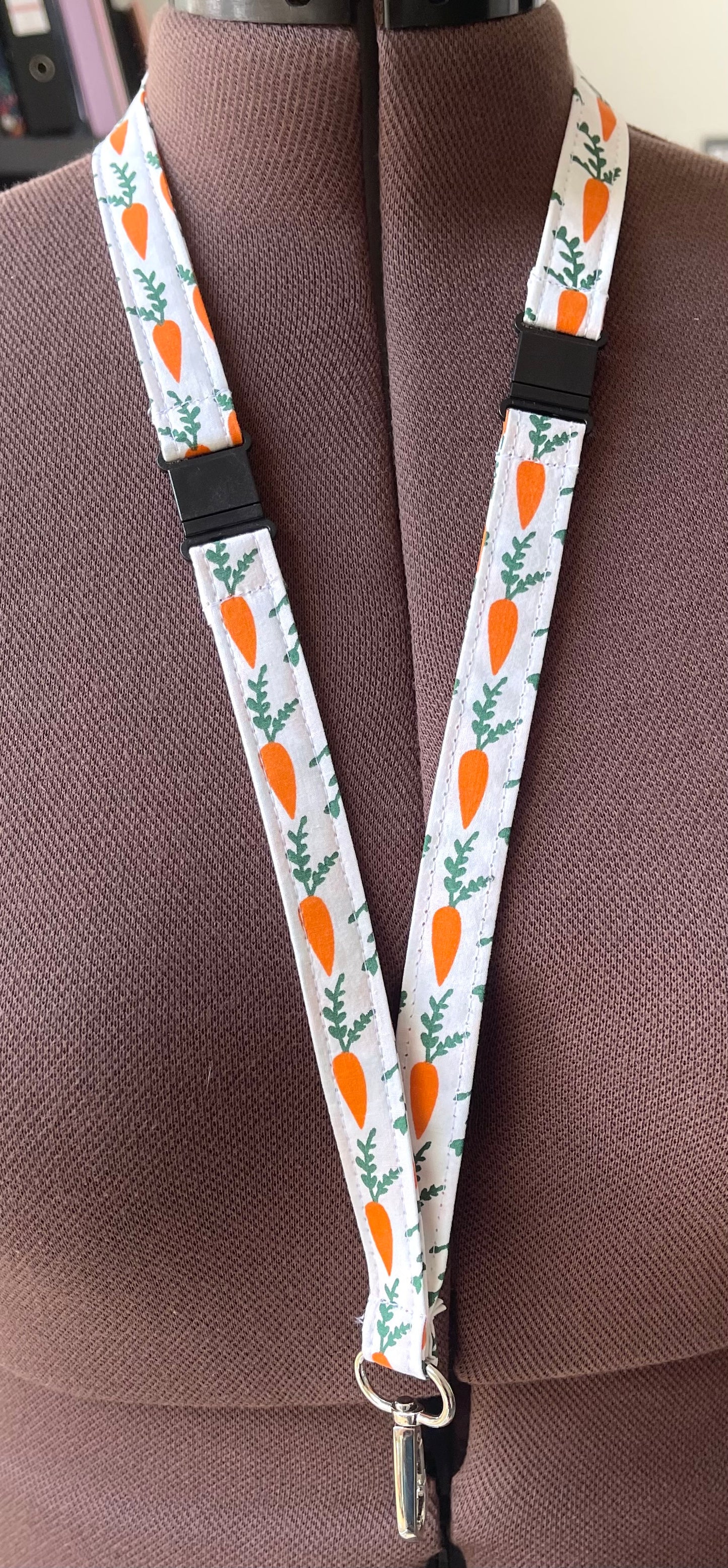 Carrot Fabric Breakaway Lanyard - House of Lanyards