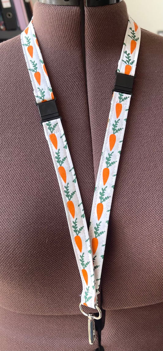 Carrot Fabric Breakaway Lanyard - House of Lanyards