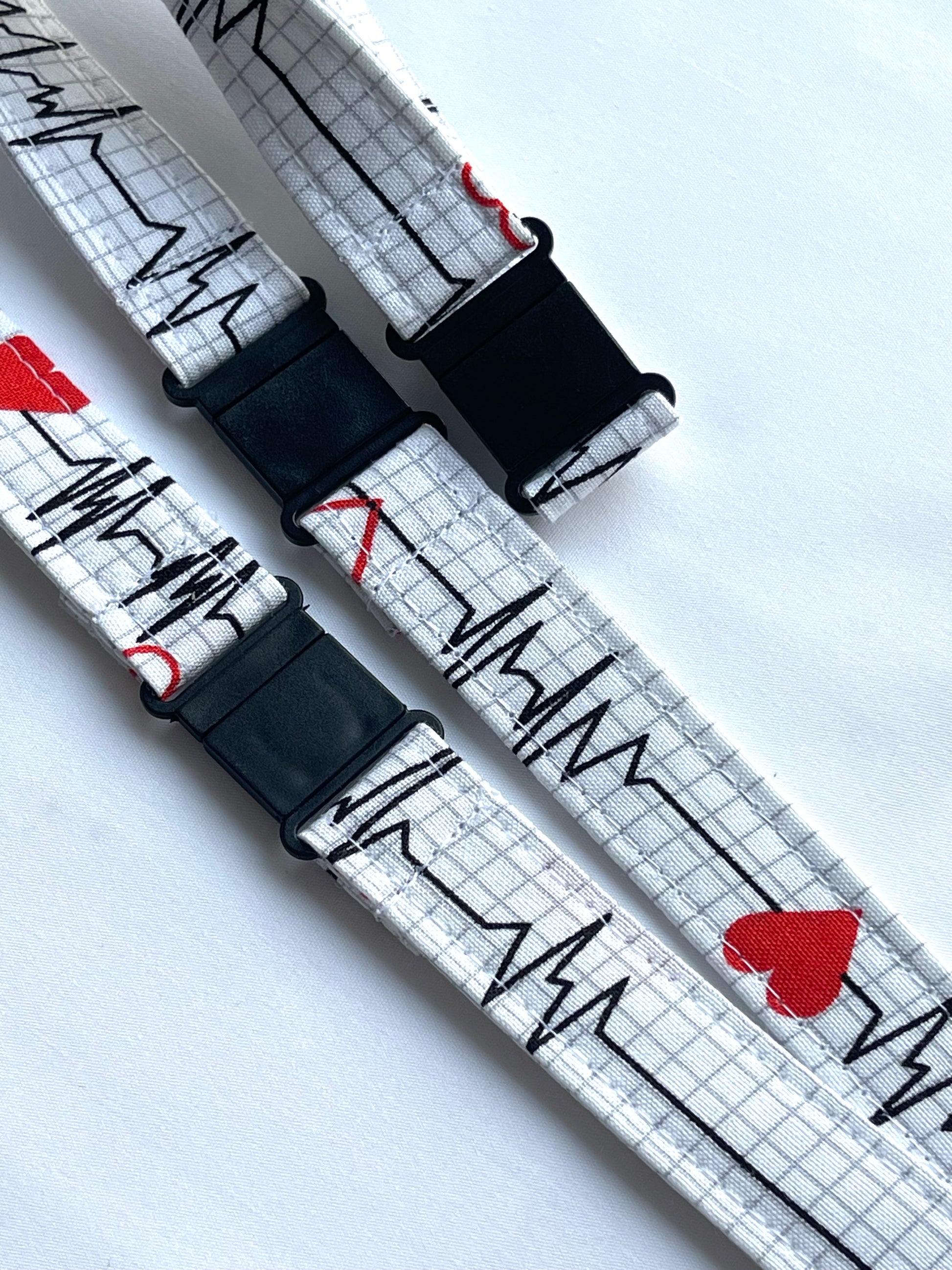 ECG Heartbeat Fabric Breakaway Lanyard - House of Lanyards
