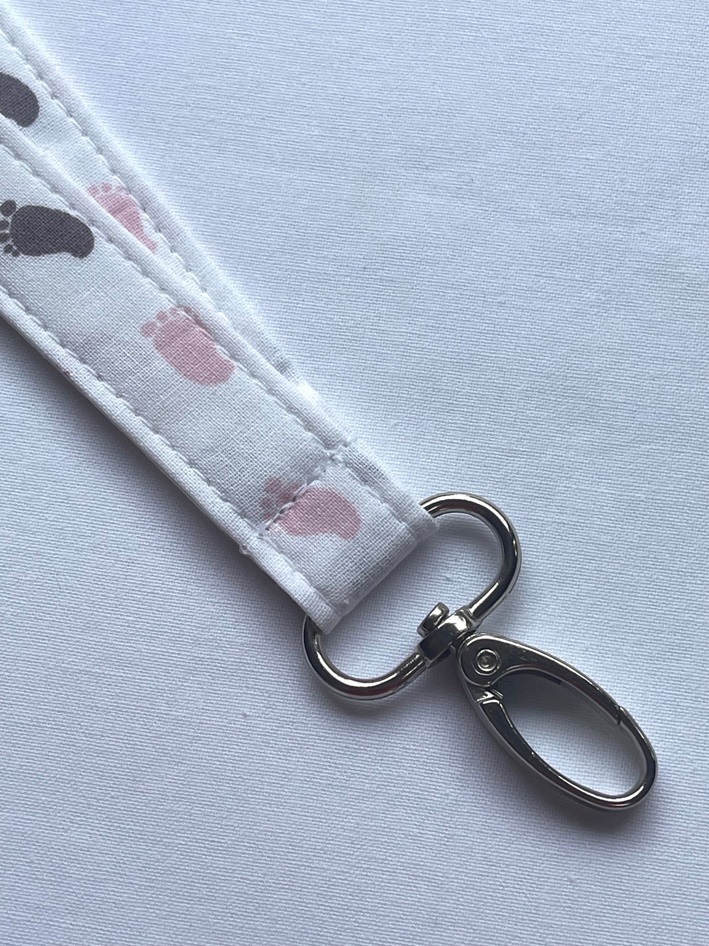 Foot Print PINK Color Fabric Breakaway Lanyard - House of Lanyards