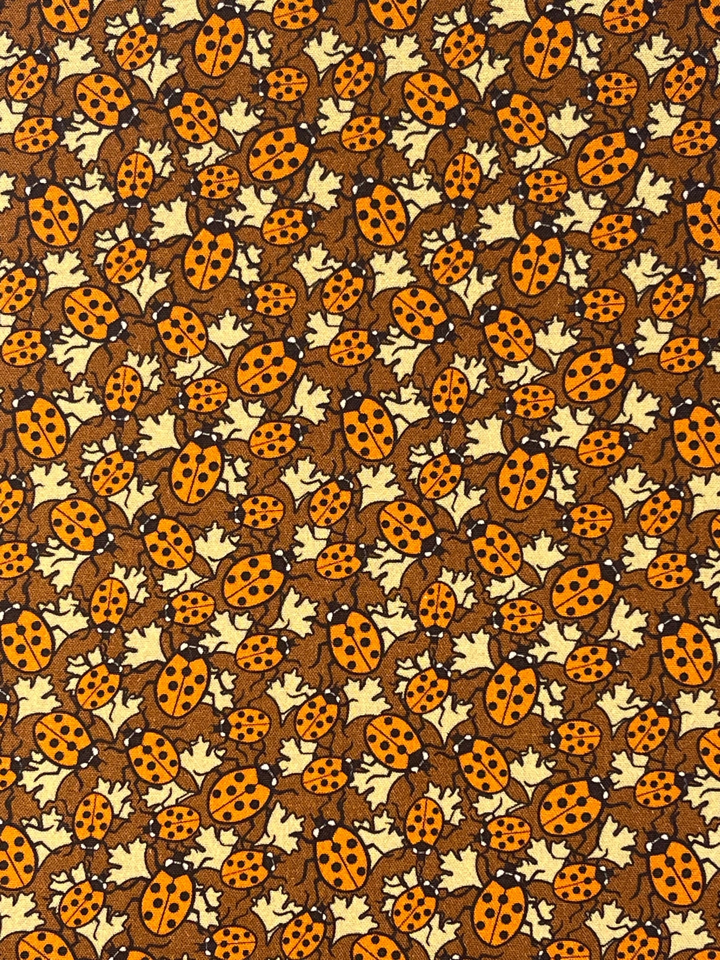 Ladybirds on leaves fabric