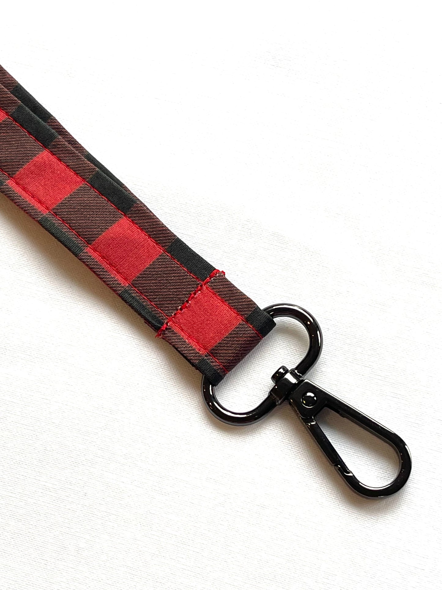 Buffalo Check / Plaid Fabric Breakaway Lanyard image 2