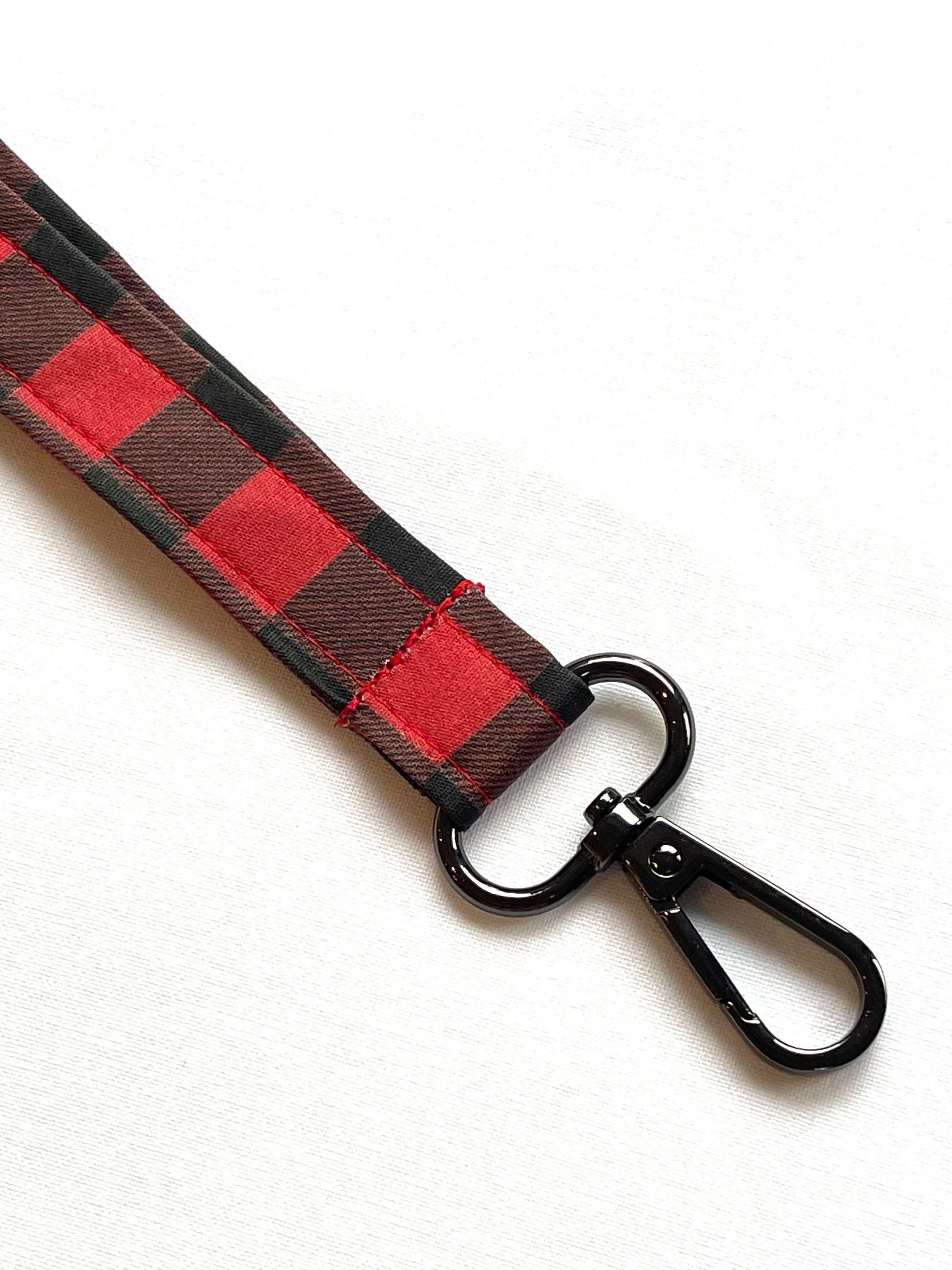 Buffalo Check / Plaid Fabric Breakaway Lanyard image 2
