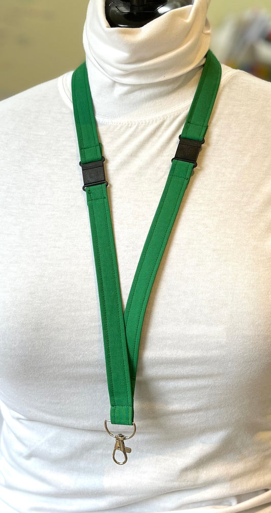 Emerald Green Plain Fabric Breakaway Lanyard image 0