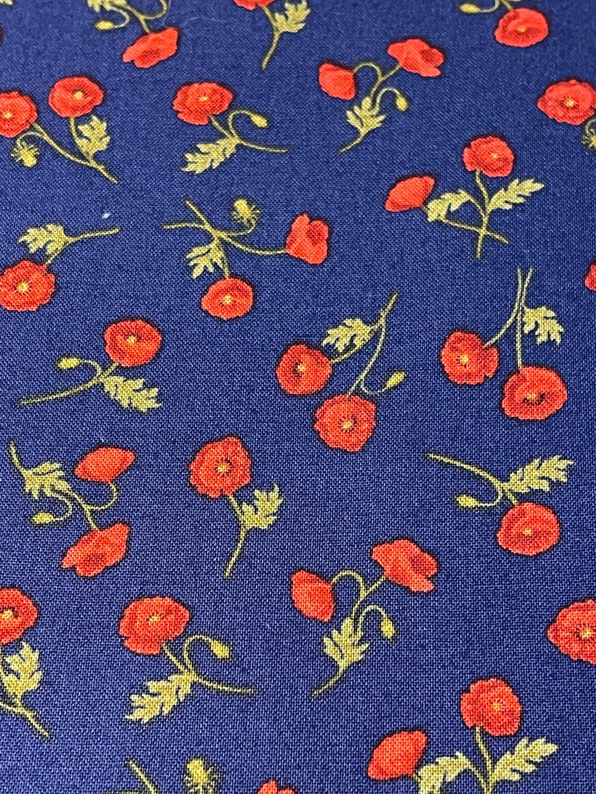 Blue Poppy Fabric Breakaway Lanyard image 1