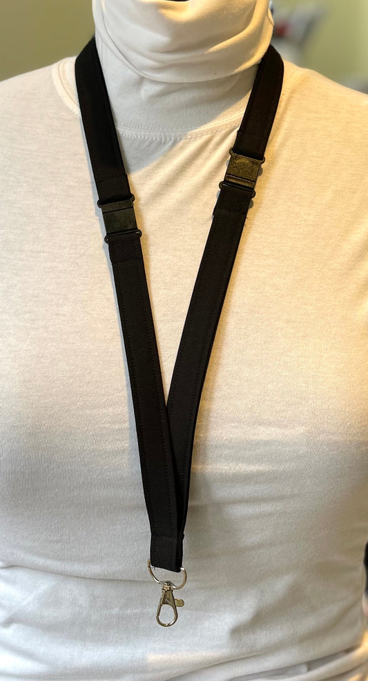 Black Plain Fabric Breakaway Lanyard image 0