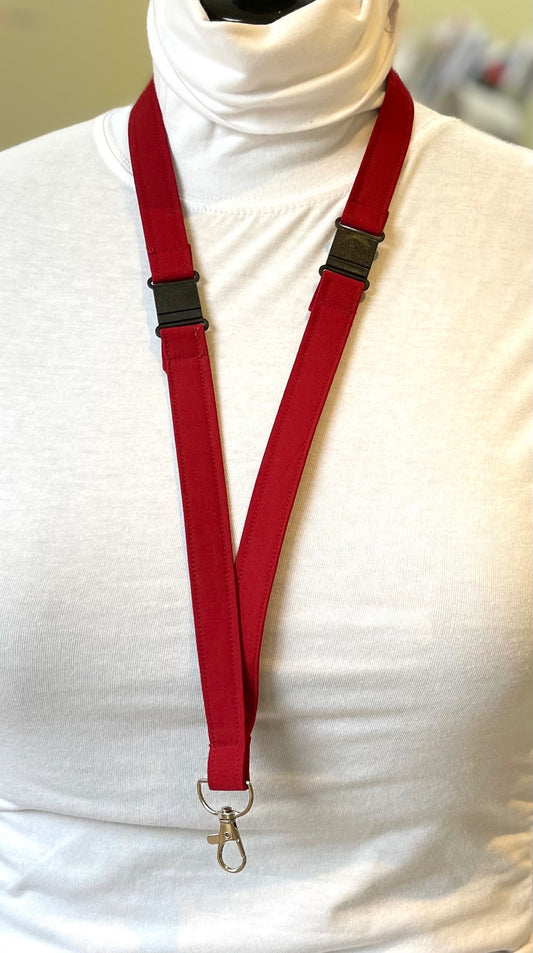 Wine Red Plain Fabric Breakaway Lanyard image 0