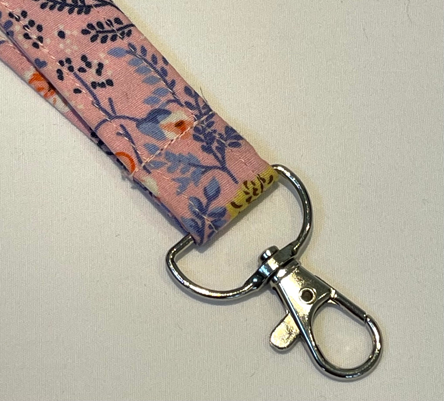Pink Floral Fabric Breakaway Lanyard image 2