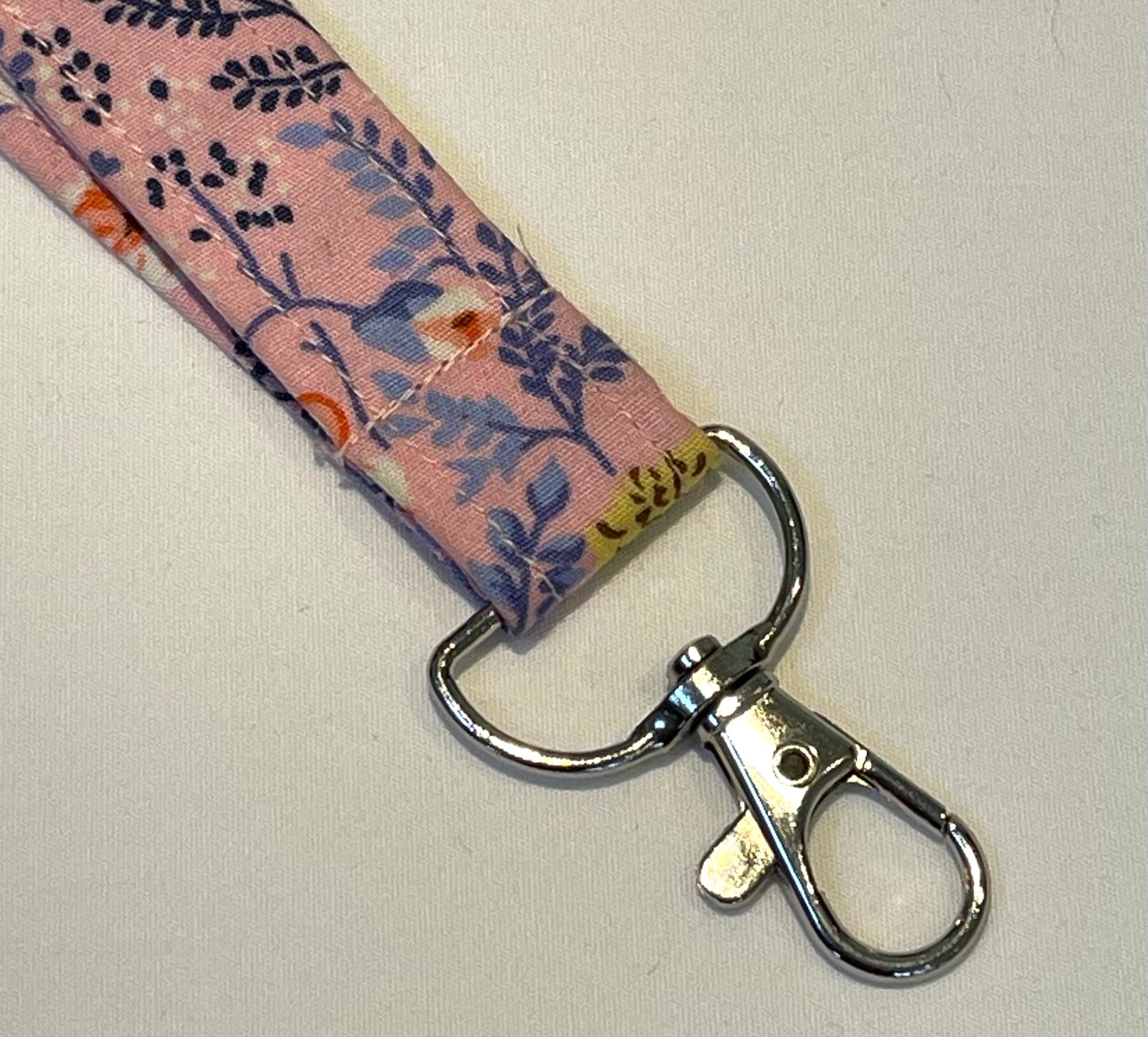 Pink Floral Fabric Breakaway Lanyard image 2