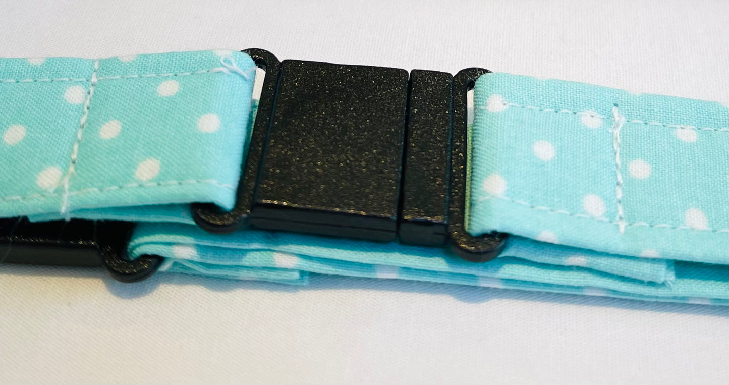 Blue Spotty Fabric Breakaway Lanyard image 2