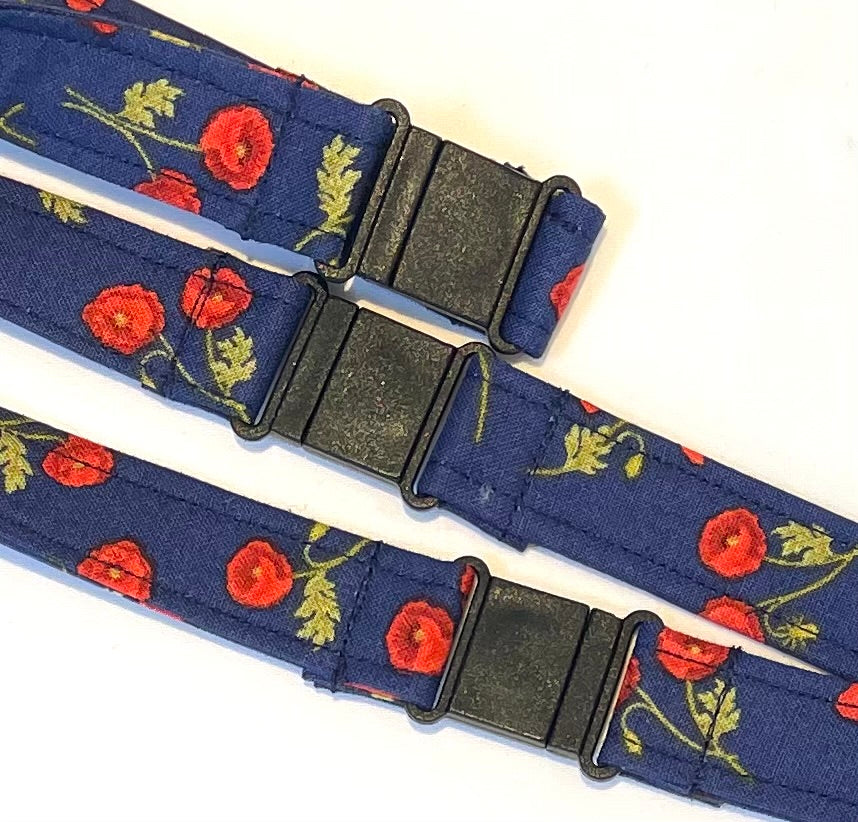 Blue Poppy Fabric Breakaway Lanyard image 2