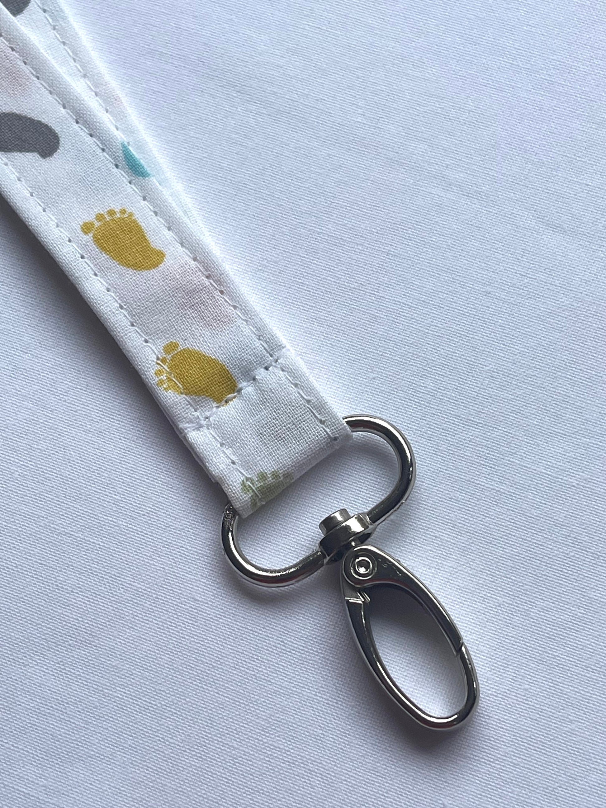 Foot Print Multi Color Fabric Breakaway Lanyard image 4