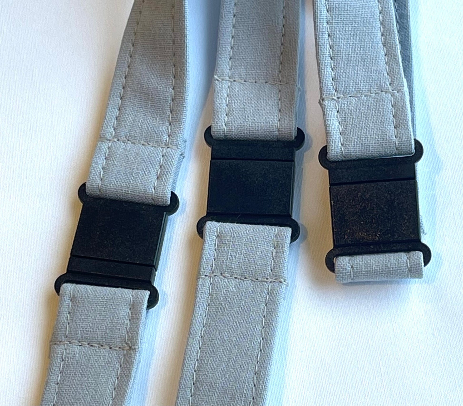 Plain: Light Grey Fabric Breakaway Lanyard - House of Lanyards