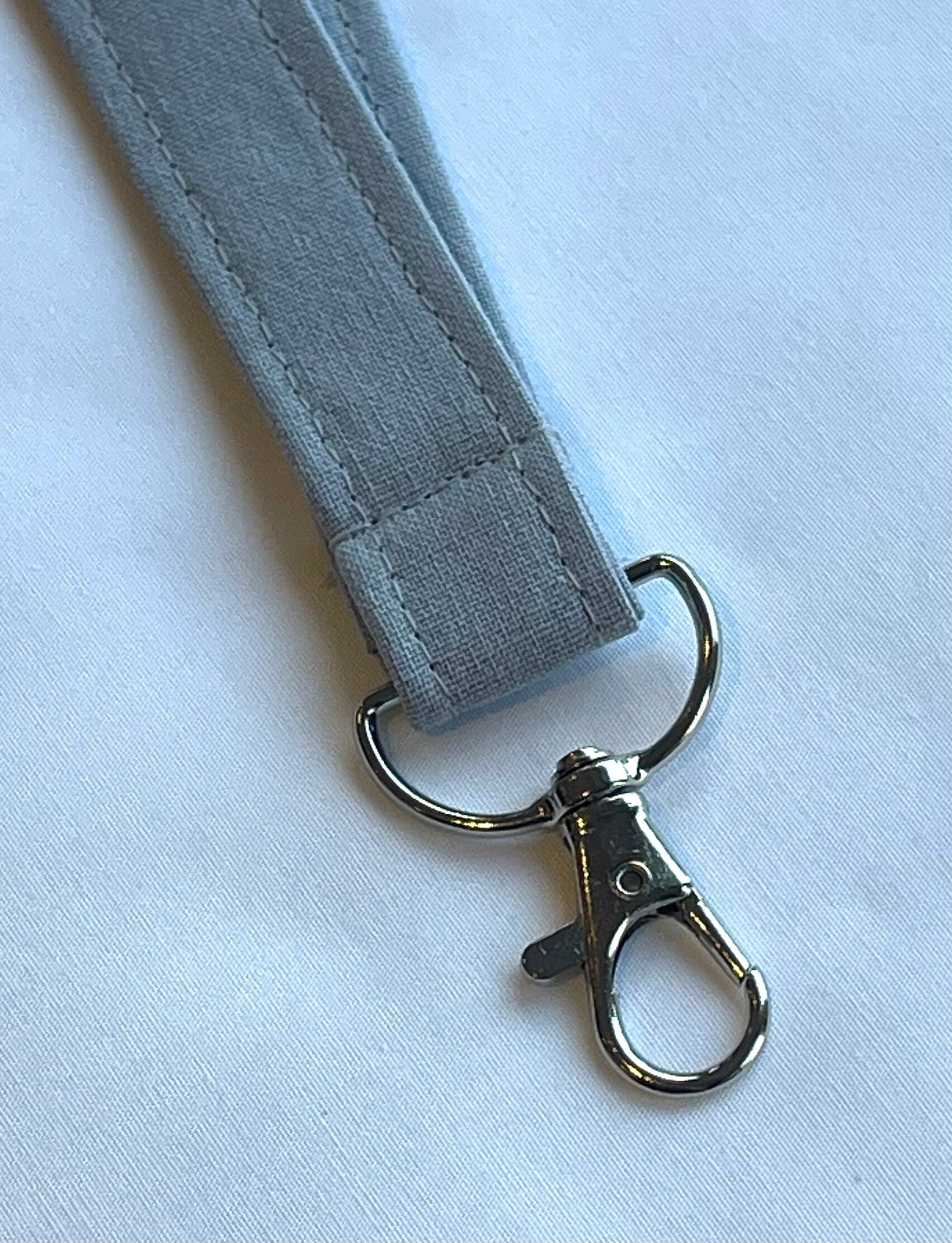 Plain: Light Grey Fabric Breakaway Lanyard - House of Lanyards