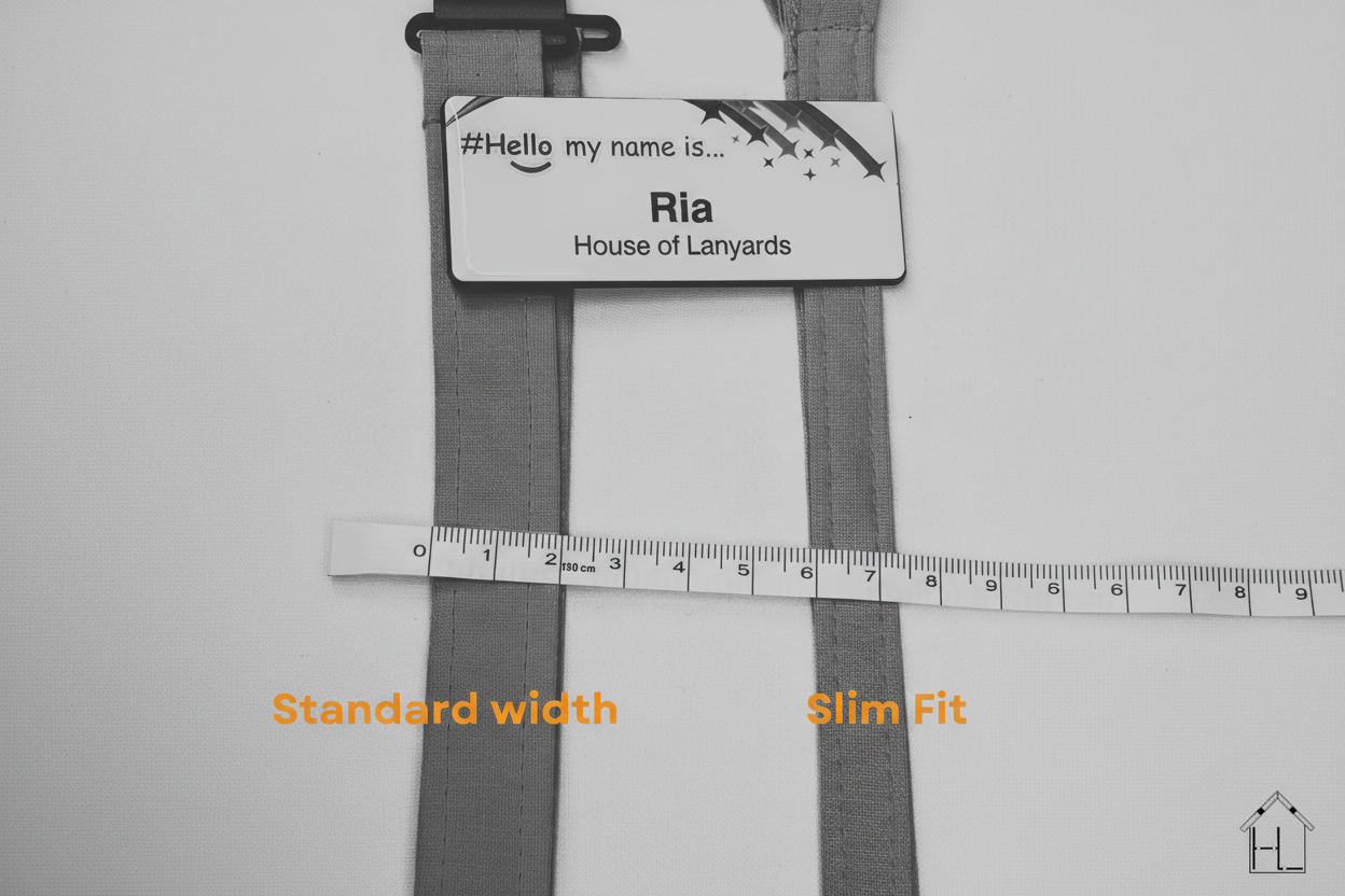 the difference between a standard lanyard and a slim one