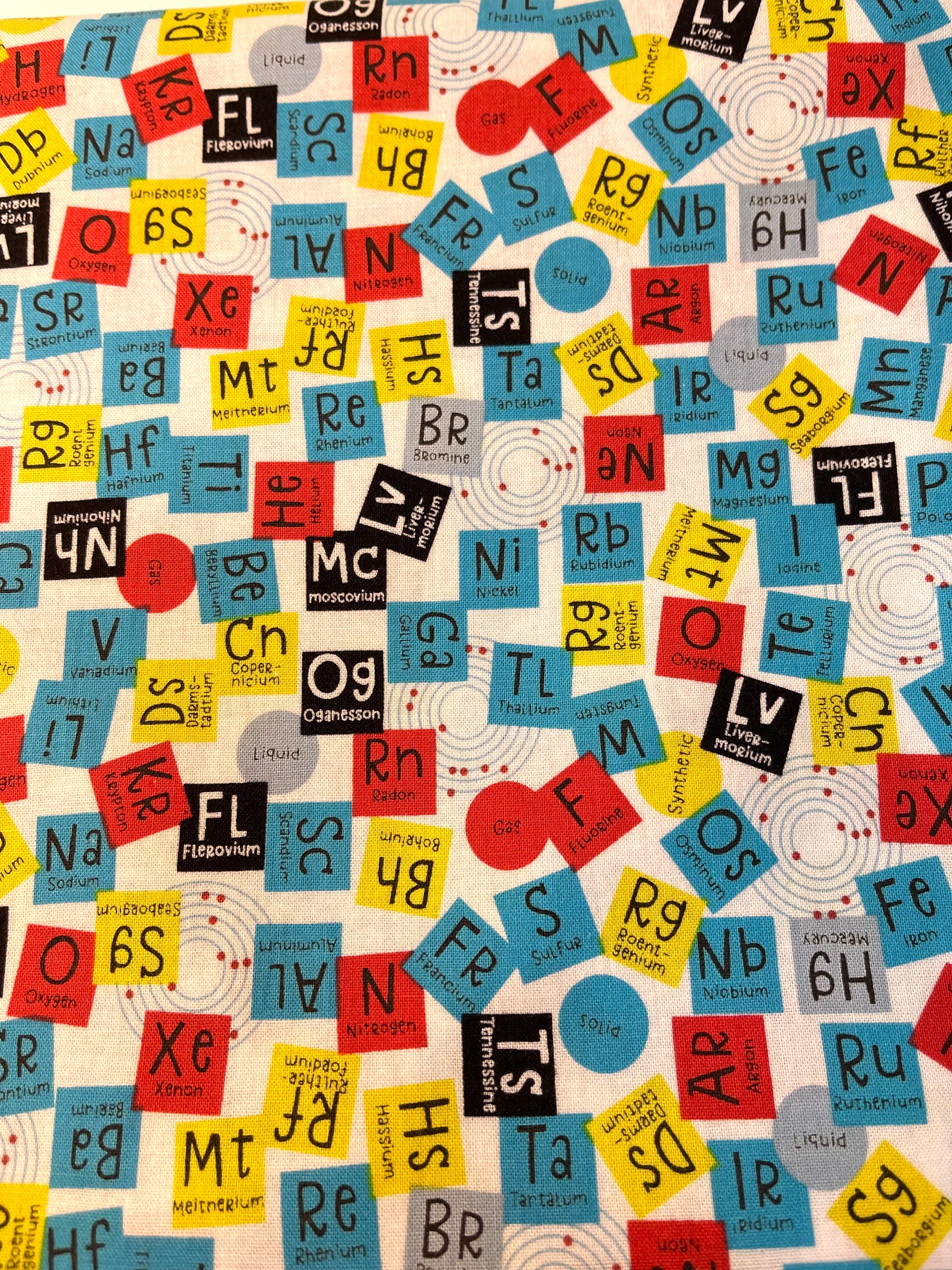 periodic table elements fabric used for lanyard