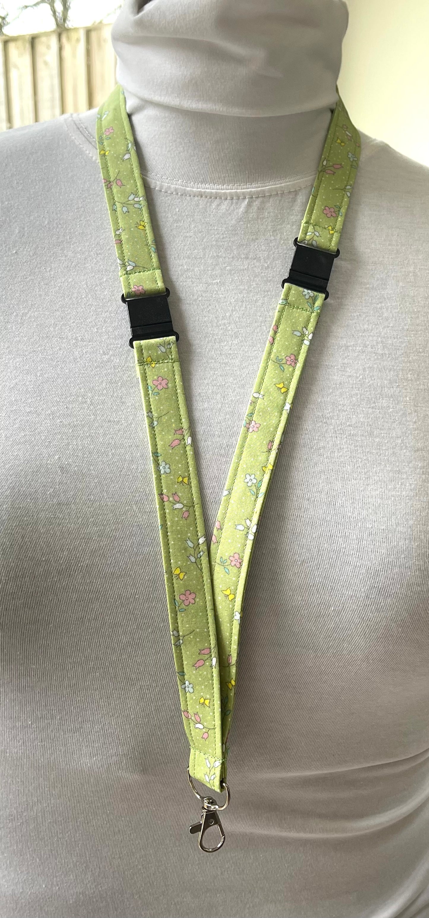 Spring Green Fabric Breakaway Lanyard image 0