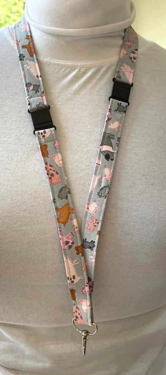 Little Piglets Fabric Breakaway Lanyard image 0