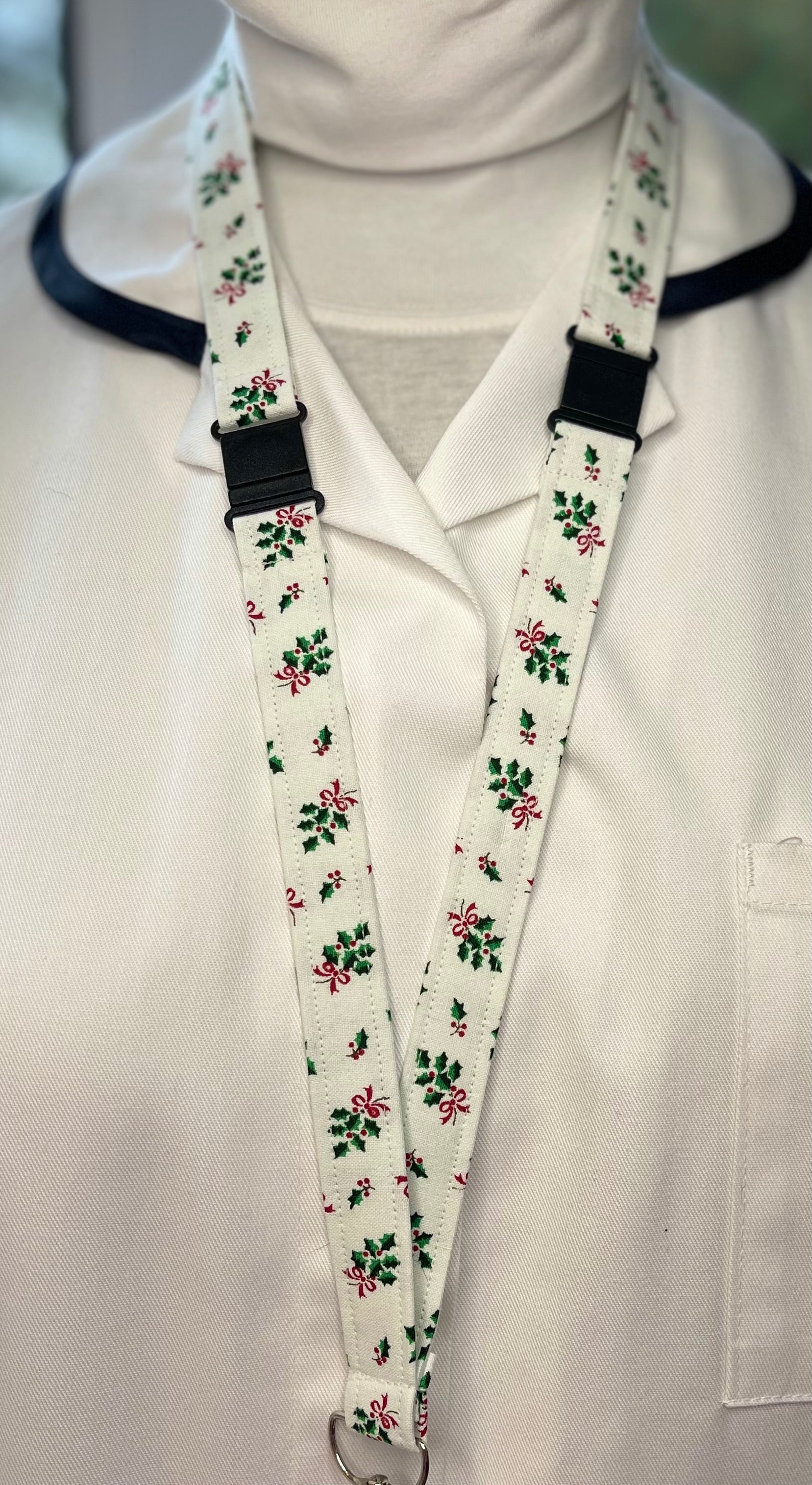 Christmas: Holly Fabric Safety Breakaway Lanyard image 0