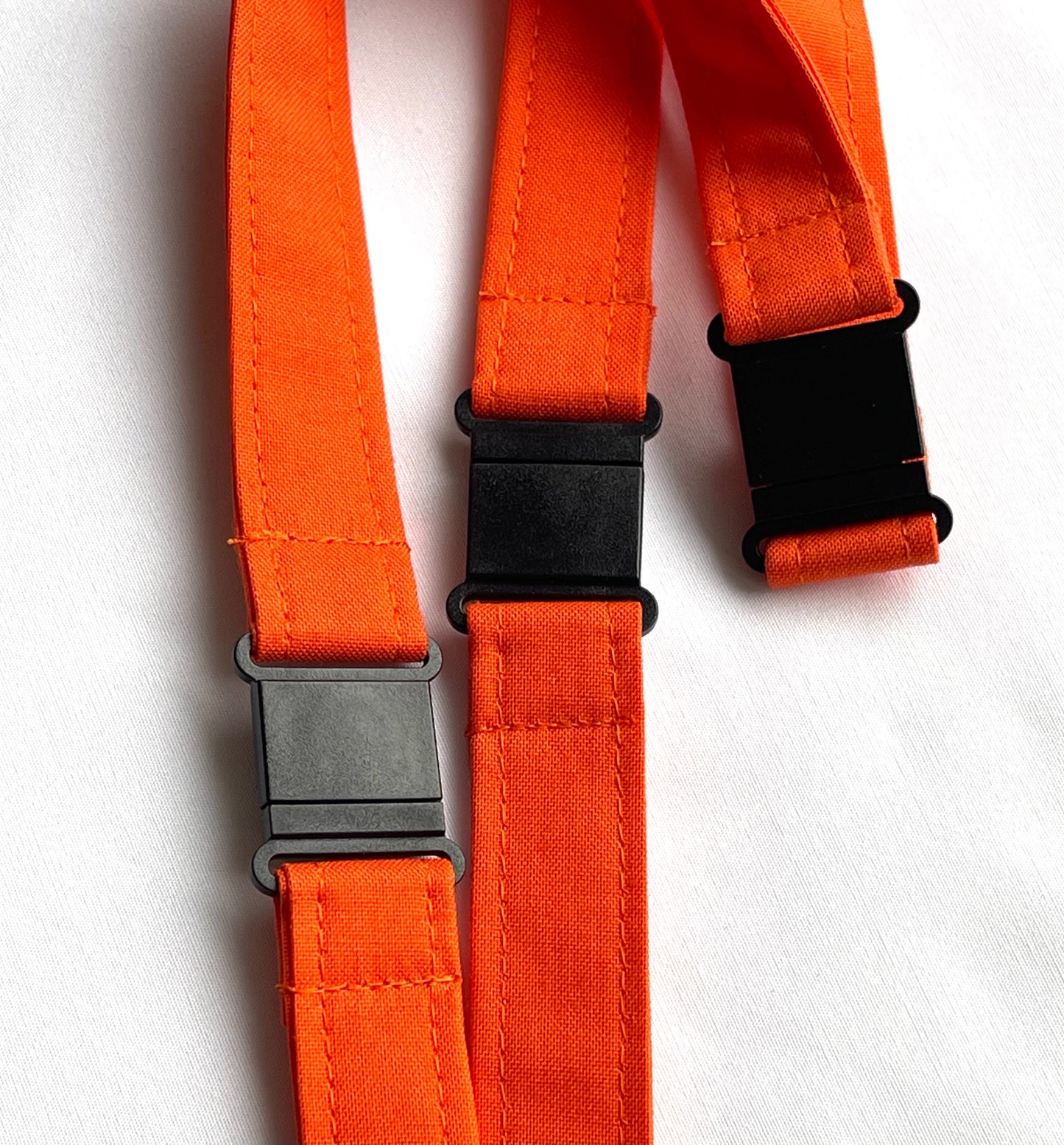 Orange Plain Fabric Breakaway Lanyard image 3