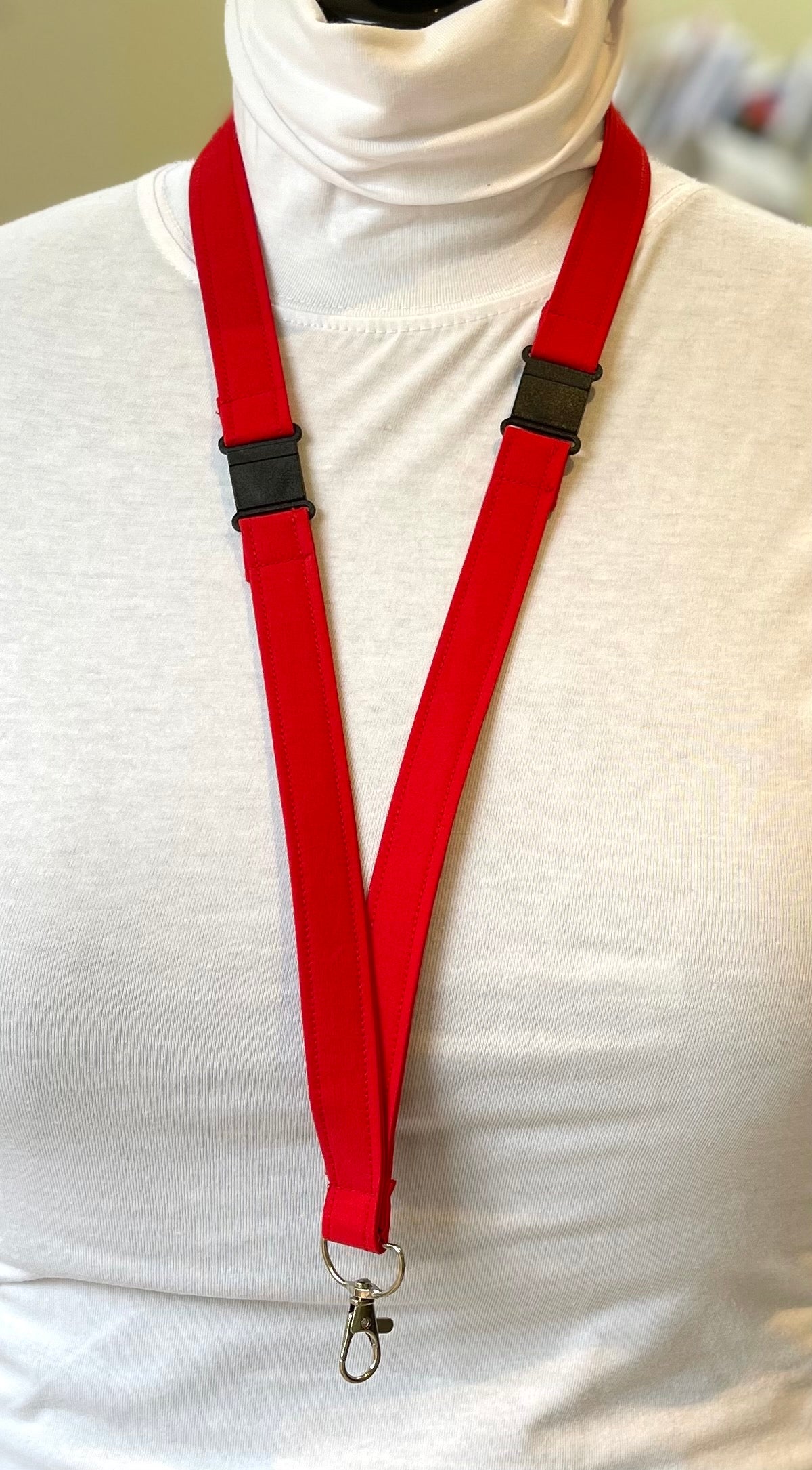 Red Plain Fabric Breakaway Lanyard image 0