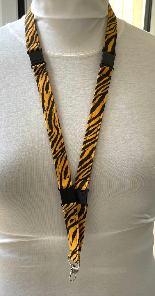 Tiger stripe Fabric Breakaway Lanyard image 0