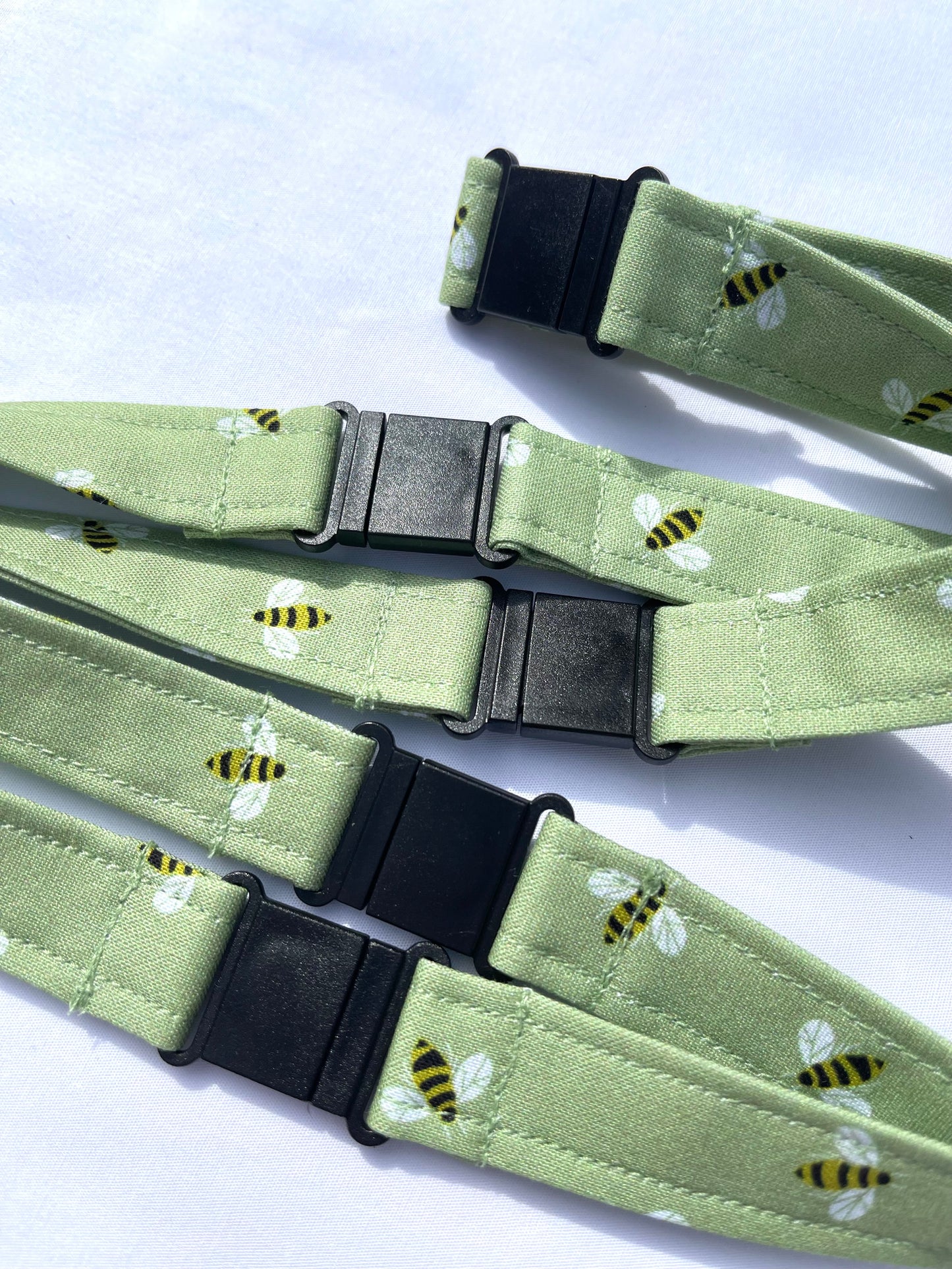 Green Bee Fabric Breakaway Lanyard image 3