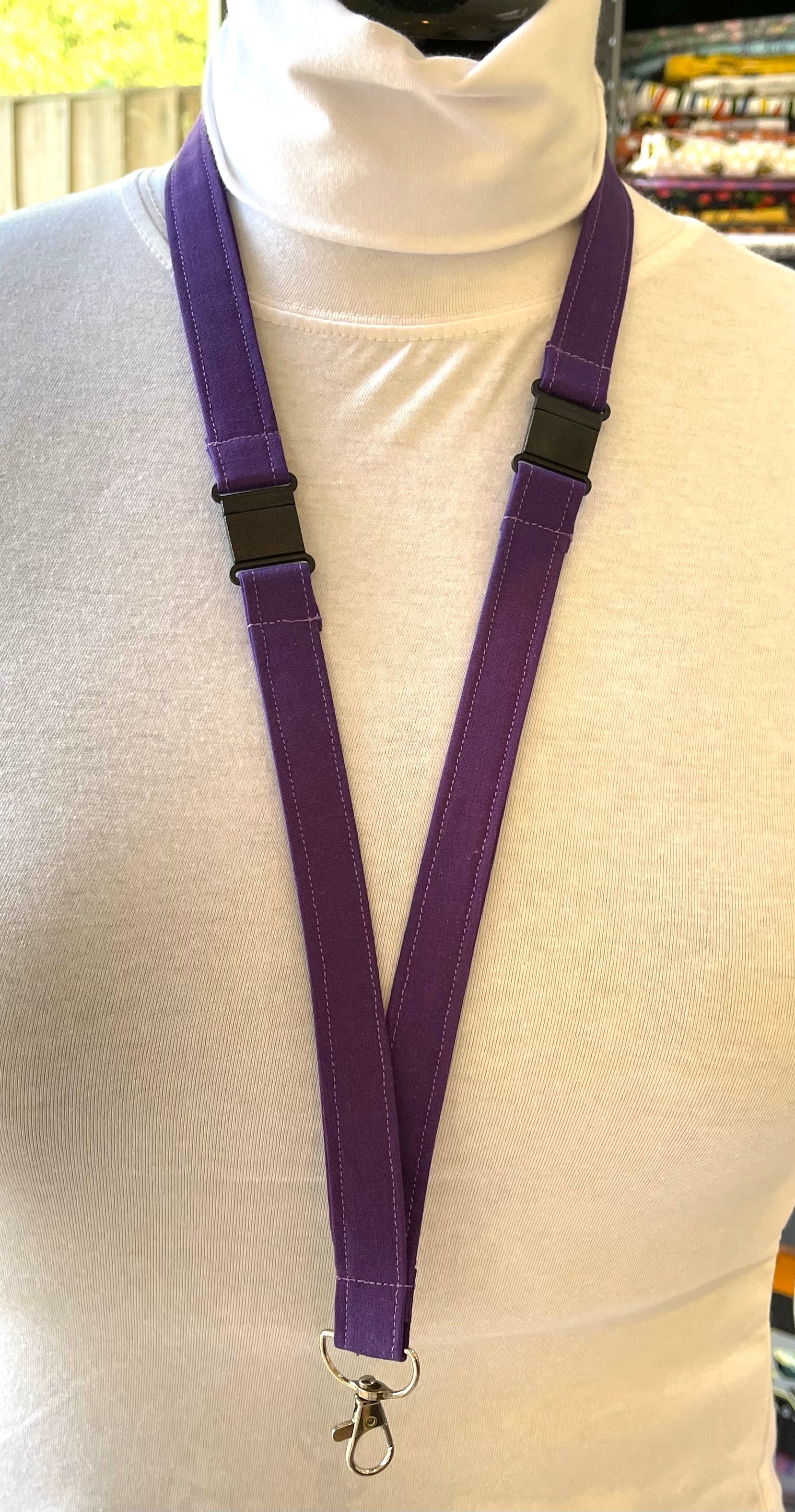 Gems Purple Fabric Breakaway Lanyard image 0