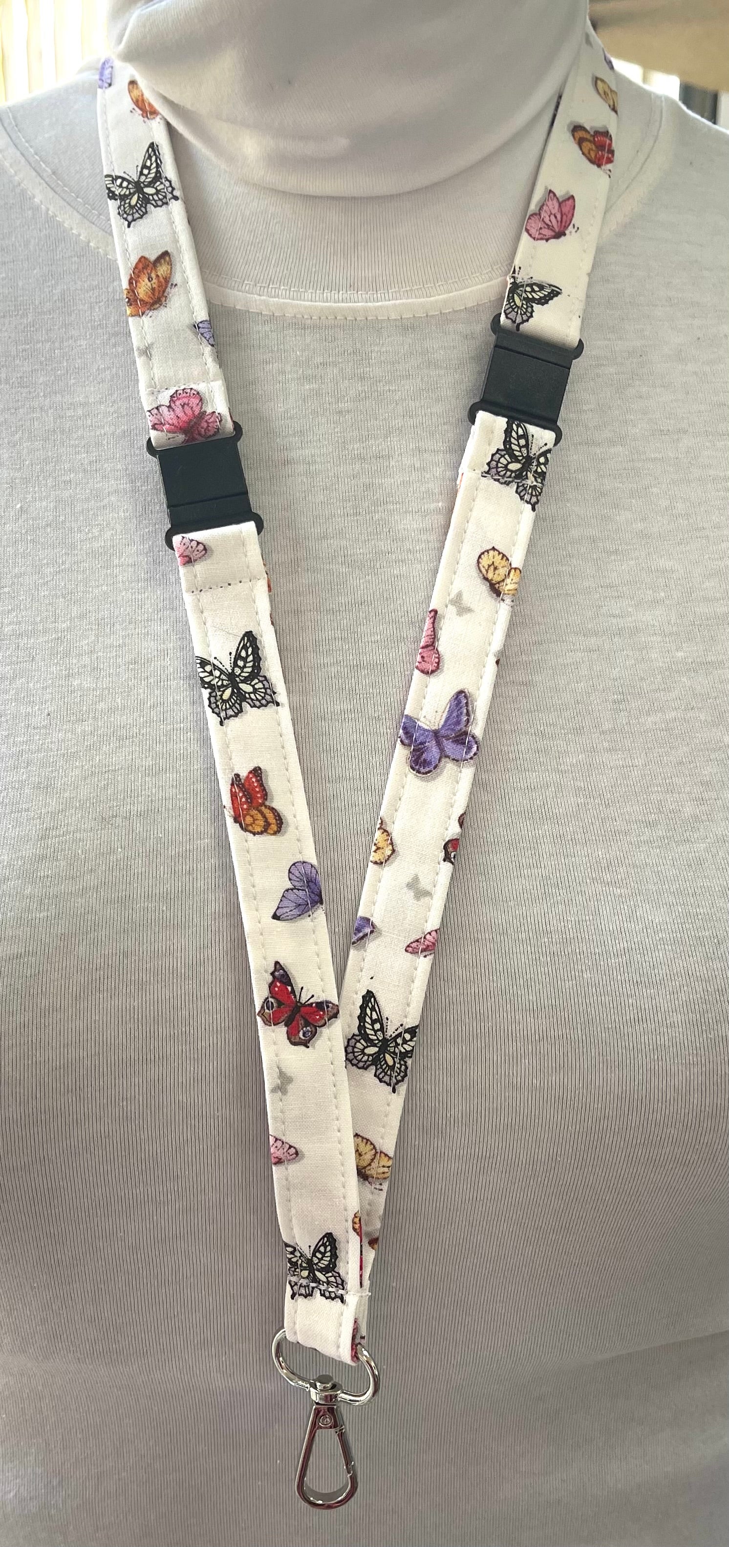 Butterfly Fabric Breakaway Lanyard image 0