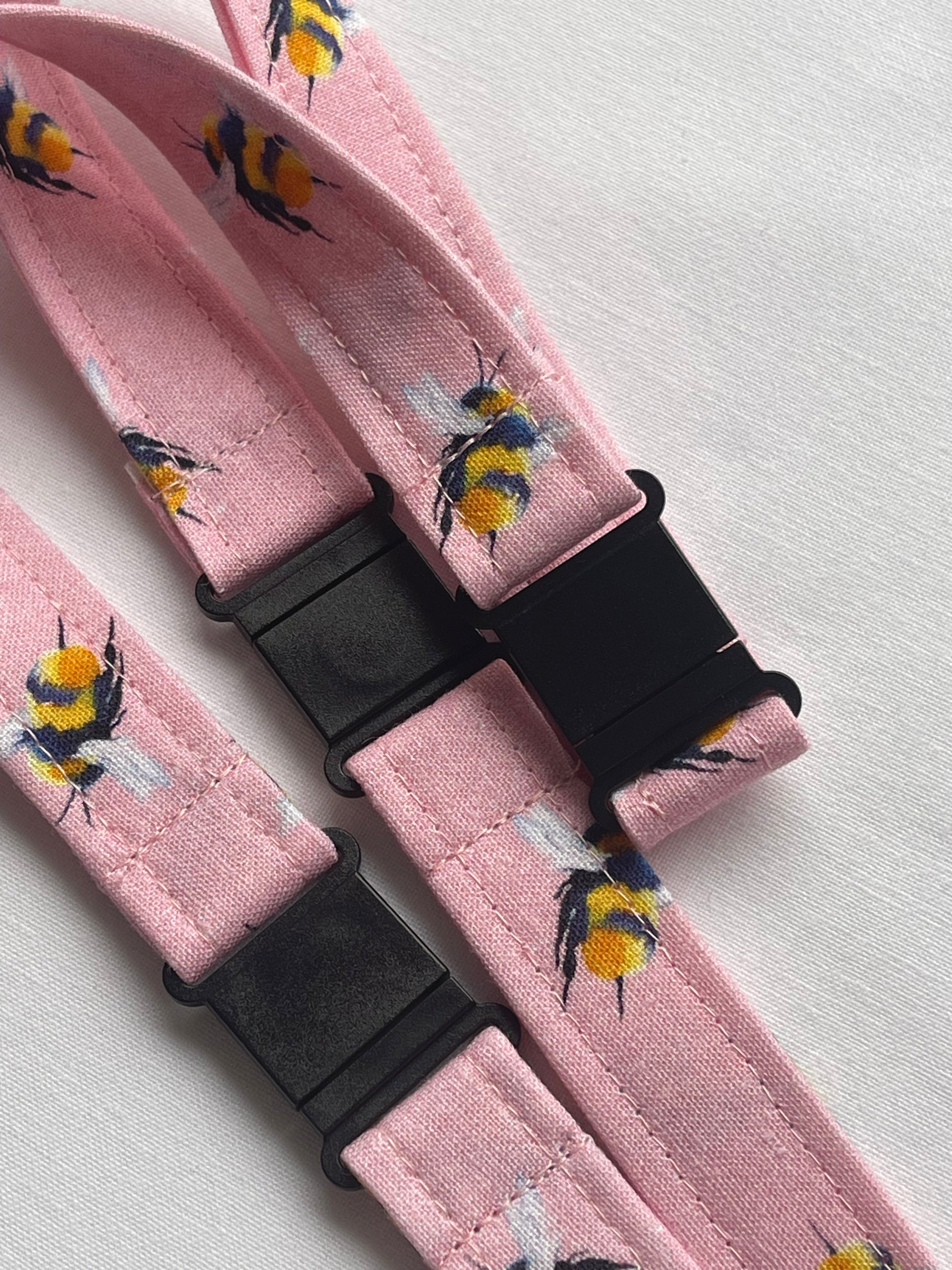 Pink Bee Fabric Breakaway Lanyard image 3