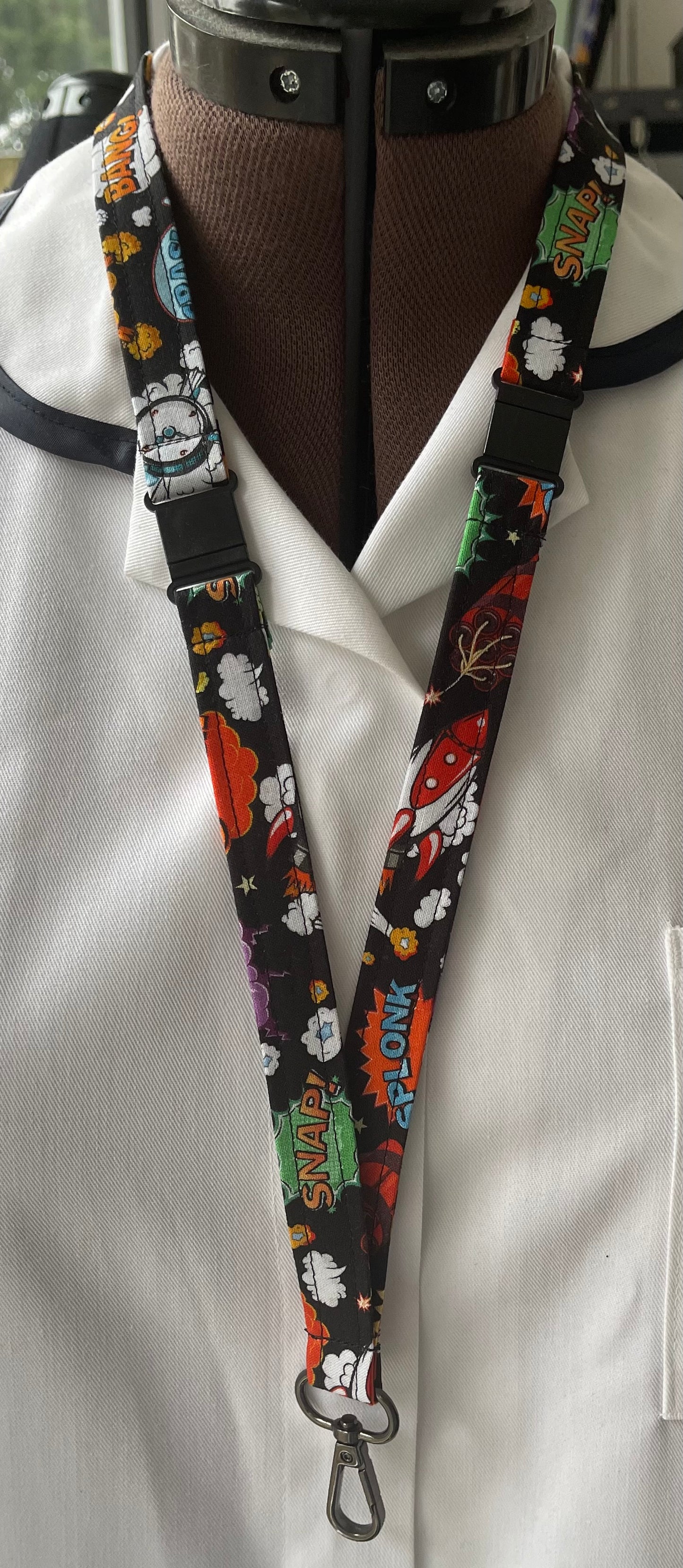 Comic Con Black Fabric Breakaway Lanyard image 0