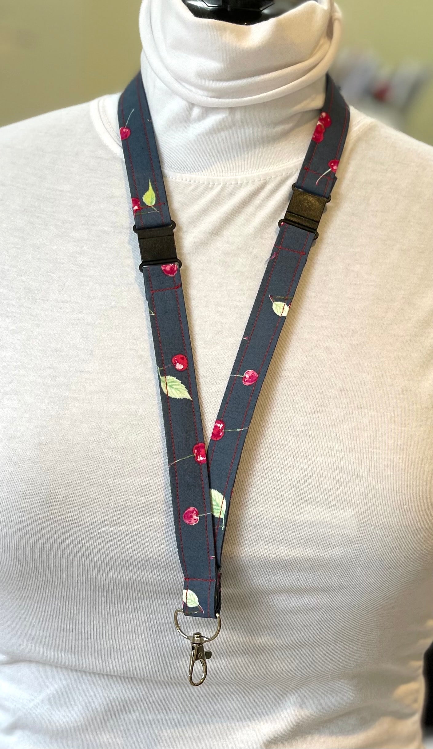 Cherry Fabric Breakaway Lanyard image 0