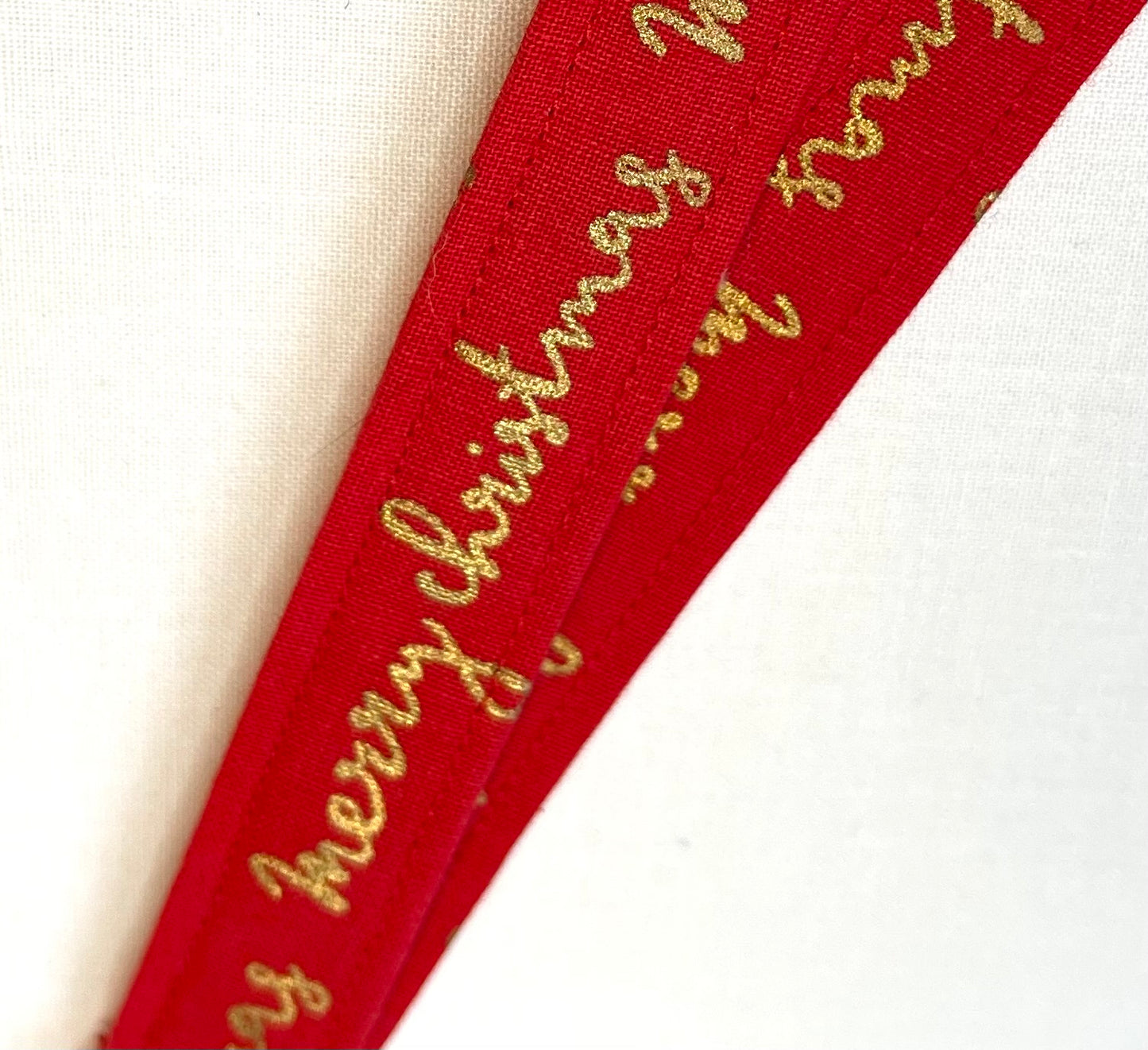 Christmas: Merry Christmas Red Fabric Breakaway Lanyard image 2