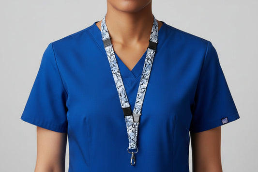 Handmade safety breakaway lanyard with anti-strangulation release points for NHS, healthcare, education and security staff