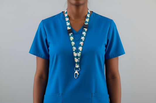 Handmade safety breakaway lanyard with anti-strangulation release points for NHS, healthcare, education and security staff