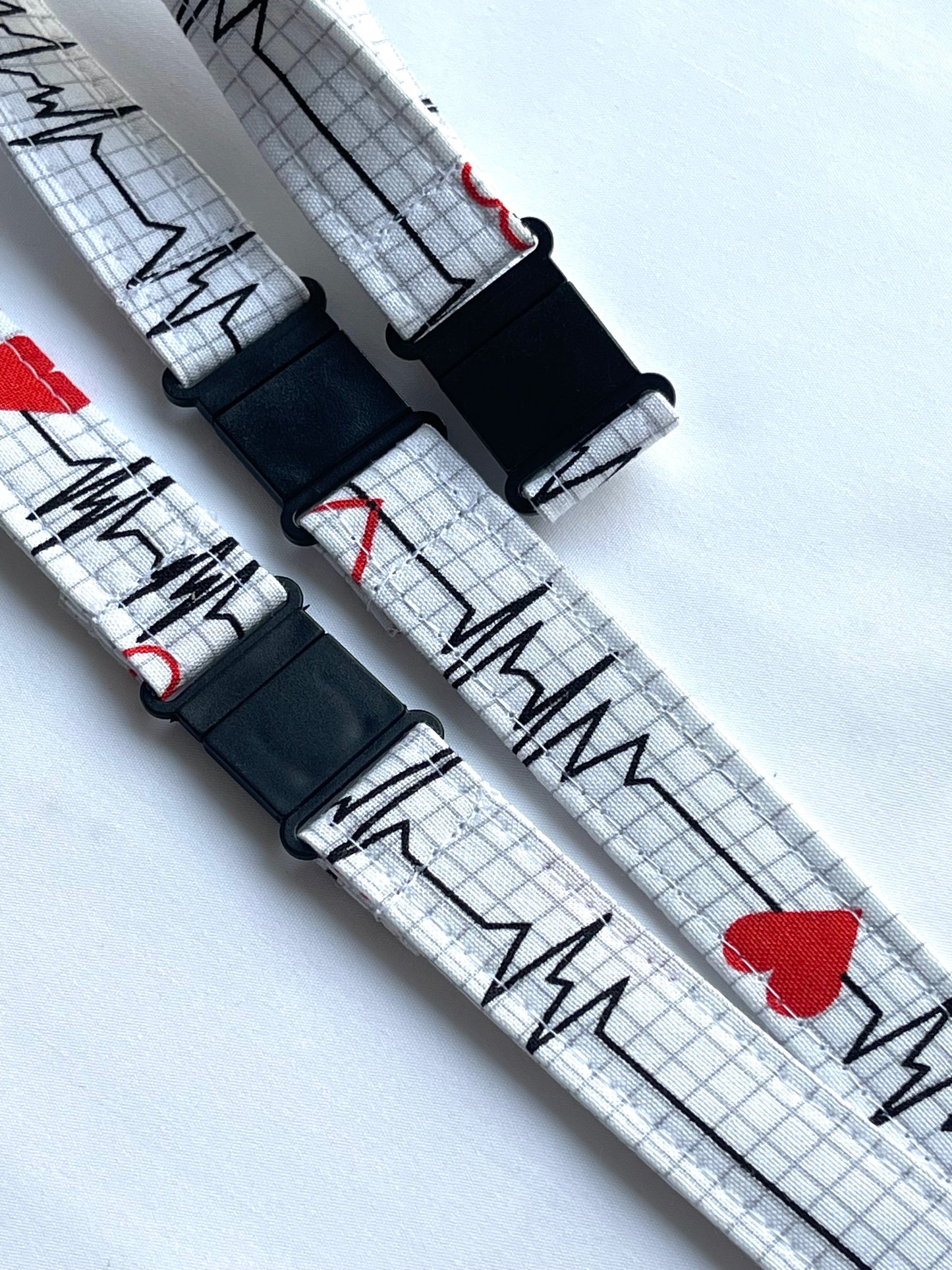 ECG Heartbeat Fabric Breakaway Lanyard - House of Lanyards